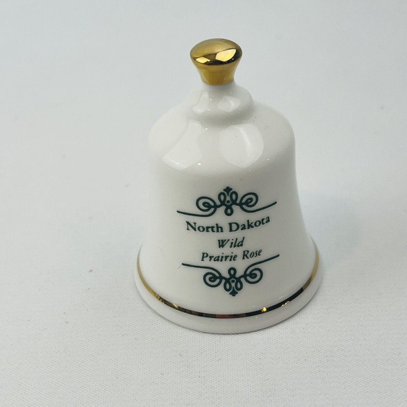Danbury Mint North Dakota Wild Prairie Rose State Flower‎ Bell Collection - Picture 2 of 5